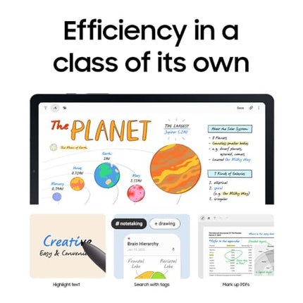 SAMSUNG Galaxy Tab S6 Lite 10.4" 128GB Android Tablet, LCD Screen, S Pen Included, Slim Metal Design, AKG Dual Speakers, 8MP Rear Camera, Long Lasting Battery, US Version, 2022, Oxford Gray