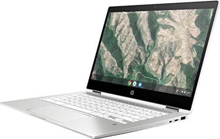 HP X360 2in1 Chromebook 14" HD Touchscreen Laptop for Business and Student, Intel Celeron N4000 (up to 2.6GHz), 4GB RAM, 32GB eMMC, Chrome OS, w/32GB SD Card, Ceramic White