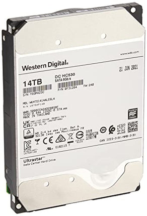 Western Digital 14TB Ultrastar DC HC530 SATA HDD - 7200 RPM Class, SATA 6 Gb/s, 512MB Cache, 3.5" - WUH721414ALE6L4
