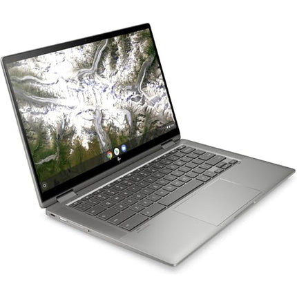 HP Chromebook x360 14c-ca0030ca 14 Inch Touchscreen 2-in-1 Laptop, FHD IPS, Intel Core i3, 8GB DDR4 RAM, 128GB eMMC, Intel UHD, Micro SD Reader, USB Type C, Chrome OS, Mineral Silver (Renewed)