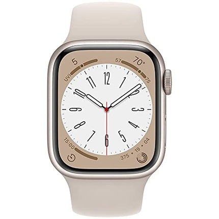 Apple Watch Series 8 (GPS, 45MM) - Starlight Aluminum Case with Starlight Sport Band (Renewed)