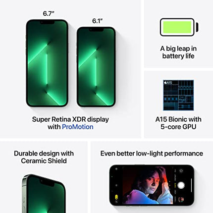Apple iPhone 13 Pro, 256GB, Alpine Green - Unlocked (Renewed)
