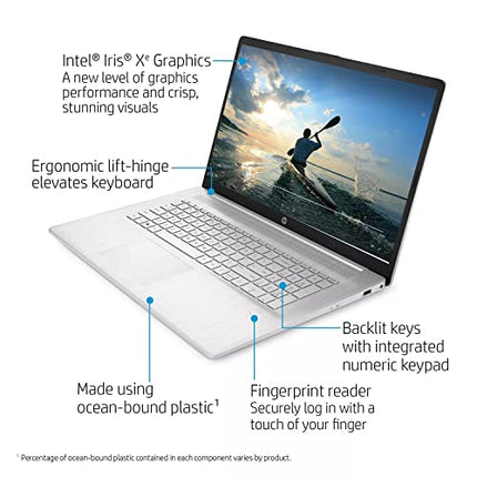 HP 17.3-inch 17-cn0078cl Laptop FHD IPS Anti-Glare, 11th Gen Intel Core i7, 8GB DDR4 RAM, 512GB SSD, Backlit Keyboard, Fingerprint Reader, HDMI, Fast Charge, Windows 10 Home, Natural Silver (Renewed)