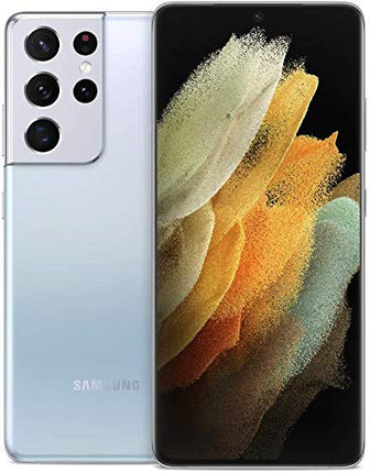 SAMSUNG Galaxy S21 Ultra 5G | Factory Unlocked Android Cell Phone | US Version Smartphone | Pro-Grade Camera, 8K Video, 108MP High Res | 128GB, Phantom Silver (SM-G998UZSAXAA) - (Renewed)