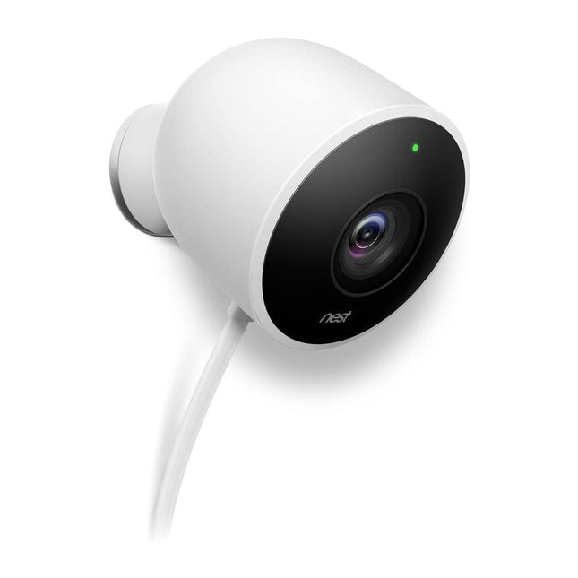 Nest Cam White Night Vision Motion Sensor Outdoor Security Camera w/ Accessories (Renewed)