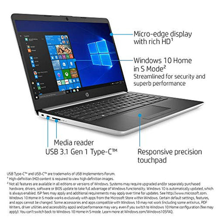 HP 14-Inch Laptop, 7th Gen AMD A9-9425, 4 GB SDRAM Memory, 128 GB Solid-State Drive, Windows 10 Home in S Mode (14-dk0020nr, Natural Silver) (Renewed)