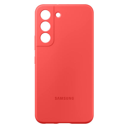 SAMSUNG Galaxy S22 Silicone Cover, Protective Phone Case, Soft, Sleek Protection, Slim Design, Matte Finish, US Version, Coral, (EF-PS901TPEGUS)