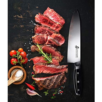 TUO Chef Knife -Professional Kitchen Chefs Knife Cooking Knife Gyuto Knives 8 Inch,Razor Sharp German HC Steel Japanese Chef Knife with Ergonomic Pakkawood Handle - BLACK HAWK SERIES in Gift Box
