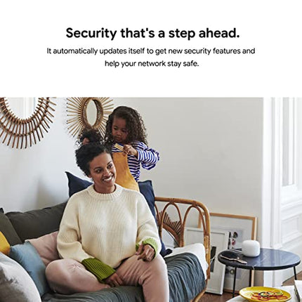 Nest WiFi Router with 1 Point - Mesh for Wireless Internet Wi-Fi Extender Smart Speaker Works and Google Home Systems Snow