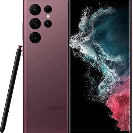 SAMSUNG Galaxy S22 Ultra 5G 256GB AT&T SM-S908U Burgundy (Renewed)