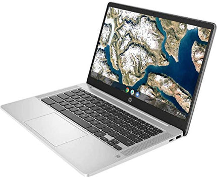 HP 2020 Chromebook 14-Inch FHD Laptop, Intel Celeron N4000, 4GB RAM, 64GB EMMC, WiFi, Webcam, Bluetooth, USB-C, B&O Audio,Chrome OS with Mouse and Sleeve, Silver