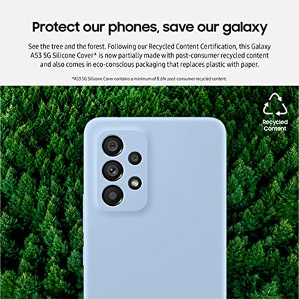 SAMSUNG Galaxy A53 5G Silicone Cover, Protective, Eco-Friendly, Slim, Shockproof Phone Case with Soft, Stylish, Matte Design, US Version, Black
