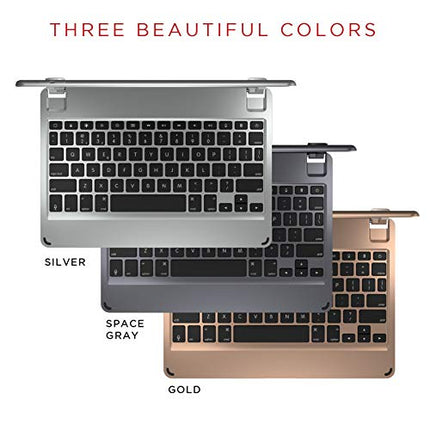 Brydge 10.2 Wireless Keyboard Compatible with iPad 9th, 8th & 7th Generation, Backlit Keys, Long Battery Life, Silver