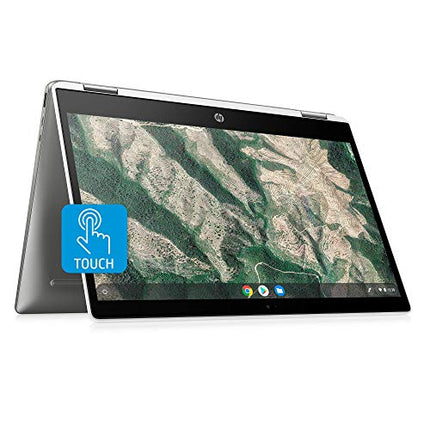 HP Chromebook x360 14-Inch HD Touchscreen Notebook, 2 in 1 Laptop Computer, Intel Celeron N4000, 4 GB RAM, 32 GB eMMC, Google Chrome OS (14b-ca0010nr, Ceramic White/Mineral Silver) (Renewed)