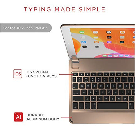 Brydge 10.2 Keyboard for Apple iPad (2019) | Aluminum Bluetooth Keyboard with Backlit Keys (Gold) (Renewed)