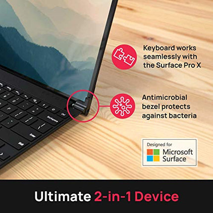 Brydge SPX+ Wireless Keyboard with Precision Touchpad | Compatible with Microsoft Surface Pro X | Designed for Surface | (Black)