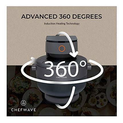 ChefWave Chefe 13-in-1 Programmable 4 Qt. Multicooker, Small Non-Stick Stainless Steel Crockpot/Slow Multi Cooker without Coating, Voice Alerts, 360 Induction Heating Technology, Includes Recipe Book