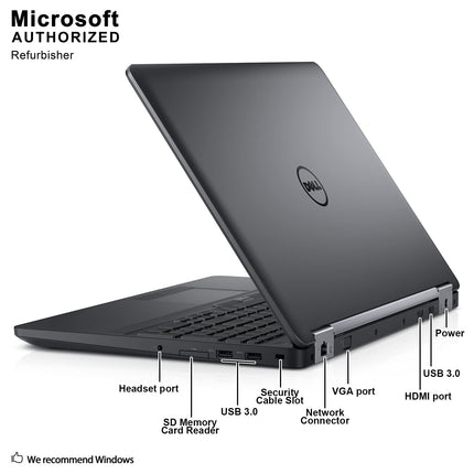 Dell Latitude E5570 15.6in Laptop, Core i5-6300U 2.4GHz, 8GB Ram, 256GB SSD, Windows 10 Pro 64bit (Renewed)