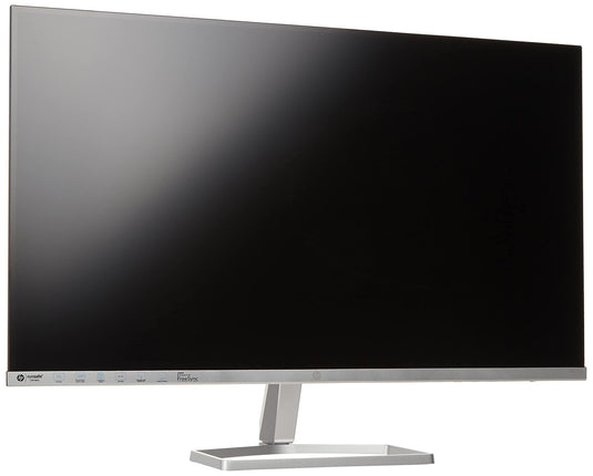 HP M27fq QHD Monitor - Computer with 27-inch IPS Display (1440p) Eyesafe & Color Accurate AMD Freesync Technology HDMI VGA Borderless Design for Dual Setups Tilt Adjustment Black (Renewed), Silver