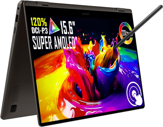 Samsung Galaxy Book3 360 2-in-1 Slim Laptop - Intel 12Cores i7-1360P - 15.6" FHD AMOLED Touchscreen 120% DCI-P3 - FHD Webcam - Fingerprint Reader - Thunderbolt 4 - w/HDMI (16GB RAM | 512GB SSD)