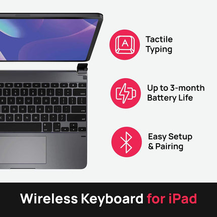 Brydge 12.9 Pro+ Wireless Keyboard with Trackpad for iPad Pro 12.9-inch (2020 & 2018) | Aluminum Wireless Bluetooth 5.0 Keyboard | Native Multi-Touch Trackpad | Backlit Keys | (Space Gray)