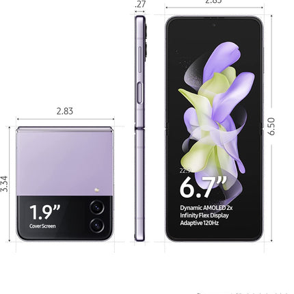SAMSUNG Galaxy Z Flip 4 128GB Bora Purple - AT&T (Renewed)