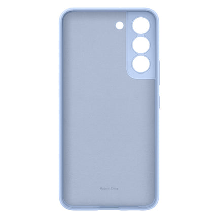 SAMSUNG Galaxy S22 Silicone Cover, Protective Phone Case, Soft, Sleek Protection, Slim Design, Matte Finish, US Version, Sky Blue (EF-PS901TLEGUS)