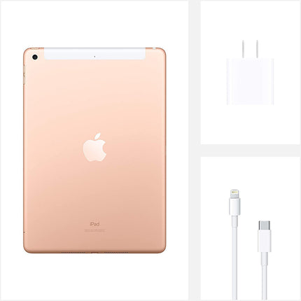 Apple iPad 8th Generation Latest Model Gold 10.2-inch Wi-Fi + Cellular (Renewed)