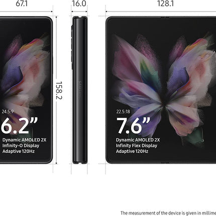 SAMSUNG Galaxy Z Fold 3 5G AT&T 256GB Phantom Black (Renewed)
