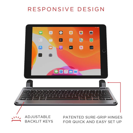 Brydge 10.2 Keyboard for Apple iPad (2019) | Aluminum Bluetooth Keyboard with Backlit Keys (Space Gray) (Renewed)