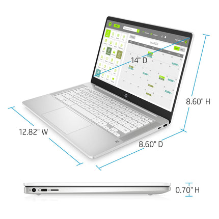 HP Chromebook 14-inch FHD Laptop, Intel Celeron N4000, 4 GB RAM, 32 GB eMMC, Chrome (14a-na0060nr, Ceramic White) (Renewed)