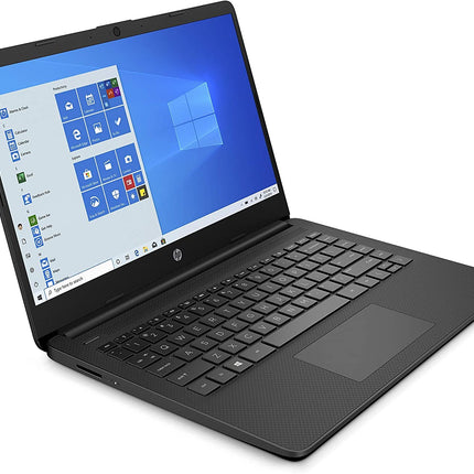 HP 14-fq0010ca 14-inch Laptop 4GB DDR4 RAM, 64GB eMMC Computer Storage, AMD Radeon Graphics, 1.2 GHz, Dual Cores, SD Card Reader, WiFi, Bluetooth, Windows 10 Home S Notebook, Jet Black (Renewed)