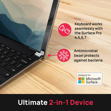 Brydge Microsoft Surface 12.3 Pro+ Bluetooth Keyboard with Trackpad (Silver) (Renewed)