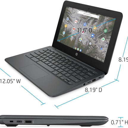 HP Newest Flagship Chromebook, 11.6" HD (1366 x 768) Display, Intel Celeron Processor N3350, 4GB LPDDR2, 32GB eMMC, Chrome OS, HD Graphics 500, 11A-NB0013DX, Ash Gray (Renewed)