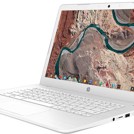 HP 14in Chromebook Intel N3350 2.40GHz 4GB RAM 32GB SSD Chrome OS Snow White (Renewed)
