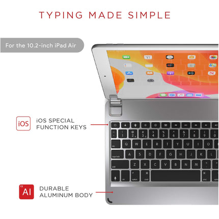 Brydge 10.2 Keyboard for Apple iPad (2019) | Aluminum Bluetooth Keyboard with Backlit Keys (Silver) (Renewed)