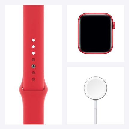 Apple Watch Series 6 (GPS + Cellular, 40mm) - (Product) RED Aluminum Case with RED Sport Band (Renewed)
