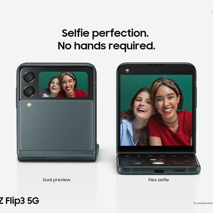 SAMSUNG Galaxy Z Flip 3 5G Factory Unlocked Android Cell Phone US Version Smartphone Flex Mode Intuitive Camera Compact 256GB Storage US Warranty, Phantom Black (Renewed)