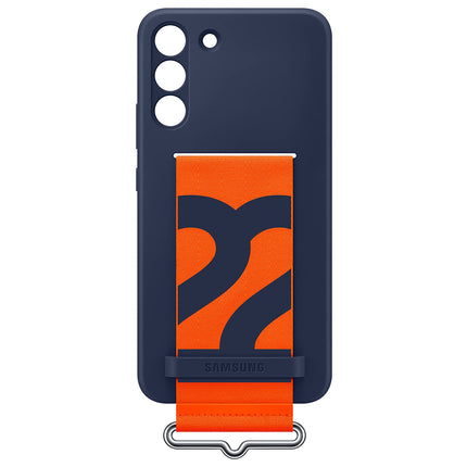 Samsung Galaxy S22+ Silicone Cover with Strap, Navy