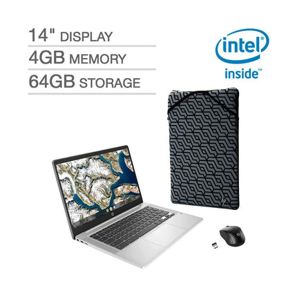 2020 HP Chromebook Intel Celeron N4000 4GB RAM 64GB EMMC 14-Inch FHD 1080P Laptop (Renewed)