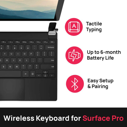 Brydge 12.3 Pro Bluetooth Keyboard with Trackpad for Microsoft Surface Pro (Silver)