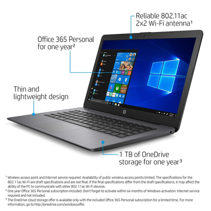 HP Stream 14-inch Laptop, AMD Dual-Core A4-9120E Processor, 4 GB SDRAM, 64 GB eMMC, Windows 10 Home in S Mode(14-ds0060nr, Brilliant Black) (Renewed)