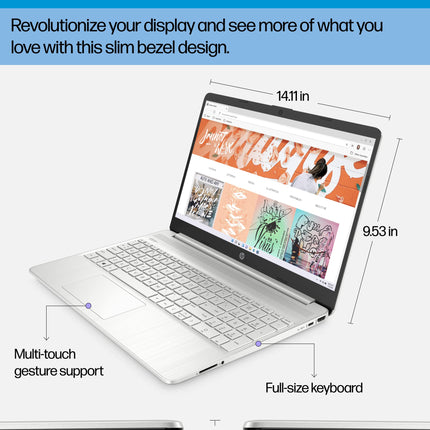 HP 15.6-inch Laptop, AMD Ryzen 7 5700U, 8 GB RAM, 256 GB SSD, HD Micro-Edge Display, Windows 11 Home, Thin & Portable, Long-Lasting Battery, Full-Size Keyboard, Wi-Fi 6 & Bluetooth (15-ef2025nr, 2022) (Renewed)