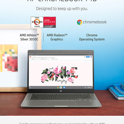 HP Chromebook 14" Laptop, AMD Athlon Silver 3050C, 4 GB RAM, 64 GB eMMC Storage, IPS Touchscreen, Chrome OS(14b-na0010nr) (Renewed)