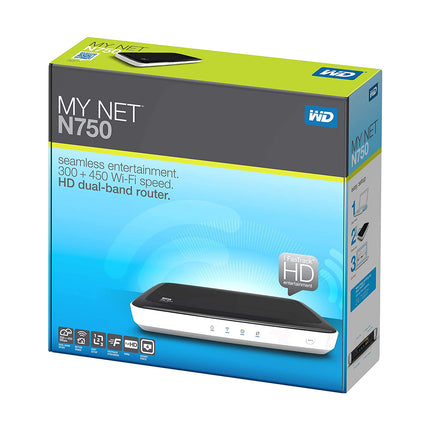 WD My Net N750 HD Dual Band Router Wireless N WiFi Router Accelerate HD (Renewed)