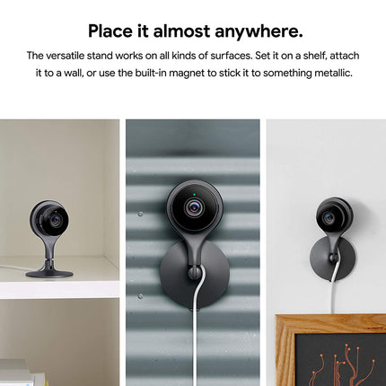 Google Nest NC1102ES 1st Generation Surveillance Camera with 24/7 Live Video and Night Vision Control with Your Phone and Get Mobile Alerts