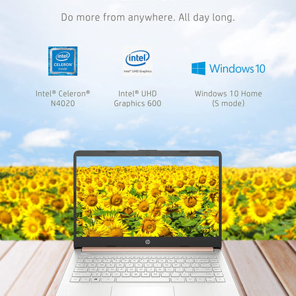 HP 14 Laptop, Intel Celeron N4020, 4 GB RAM, 64 GB Storage, 14-inch Micro-Edge HD Display, Windows 10 Home, Rose Gold (Renewed)