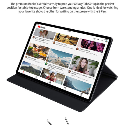 SAMSUNG Electronics Galaxy Tab S7+ Book Cover (Mystic Black)