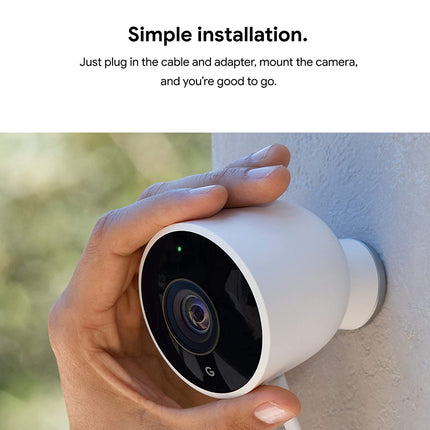 Google Nest Night Vision Weatherproof Outdoor Camera for Home Security (Renewed) 2-Pack