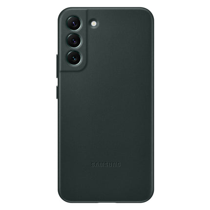 SAMSUNG Galaxy S22+ Leather Cover, Protective Phone Case, Camera Lens Protection, Shockproof, Premium, Elegant, Slim Design, US Version, Green, (EF-VS906LGEGUS)